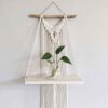 Makramee-Wandbehang Handgefertigter Wandteppich Kunst Boho mit Regal