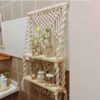 Makramee-Wandbehang Handgefertigter Wandteppich Kunst Boho mit Regal