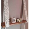 Makramee-Wandbehang Handgefertigter Wandteppich Kunst Boho mit Regal