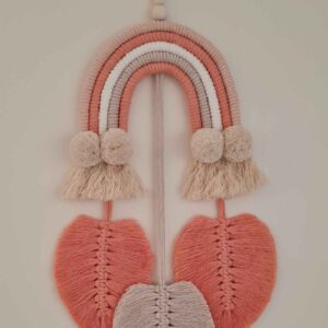Makramee-Wandbehang Wandteppich Kunst mit Regenbogendesign