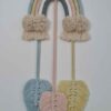 Makramee-Wandbehang Wandteppich Kunst mit Regenbogendesign