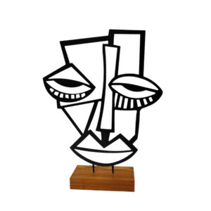 Minimalistische Kunst-Skulptur Metall-Kubismus-Gesicht