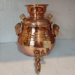 Persischer Kupferherd-Samowar Traditionelles gehämmertes Design 2-Liter