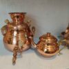 Persischer Kupferherd-Samowar Traditionelles gehämmertes Design 2-Liter