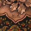 Persischer dekorativer Kupferteller graviert traditionell im Vögel- und Blumen Design