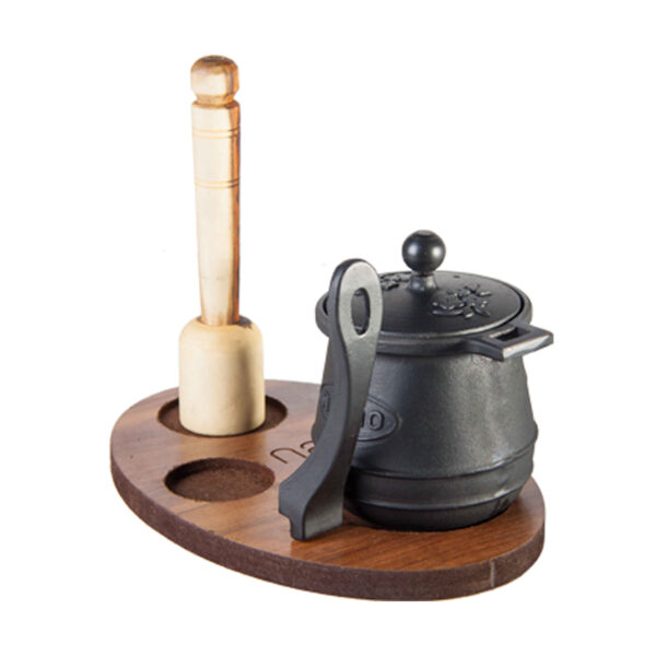 Persischer Dizi-Topf mit Deckel und Fleischstampfer für die Zubereitung von Abgoosht