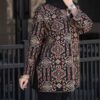 Persischer bestickter Manto mit geometrischem Design für Frauen