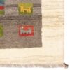 Persischer Gabbeh-Wollteppich handgewebt in Fars mit Rand blau