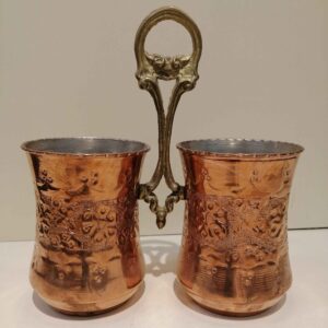 Persischer gehämmerter Kupferbesteckhalter – Traditionelles Küchenzubehör