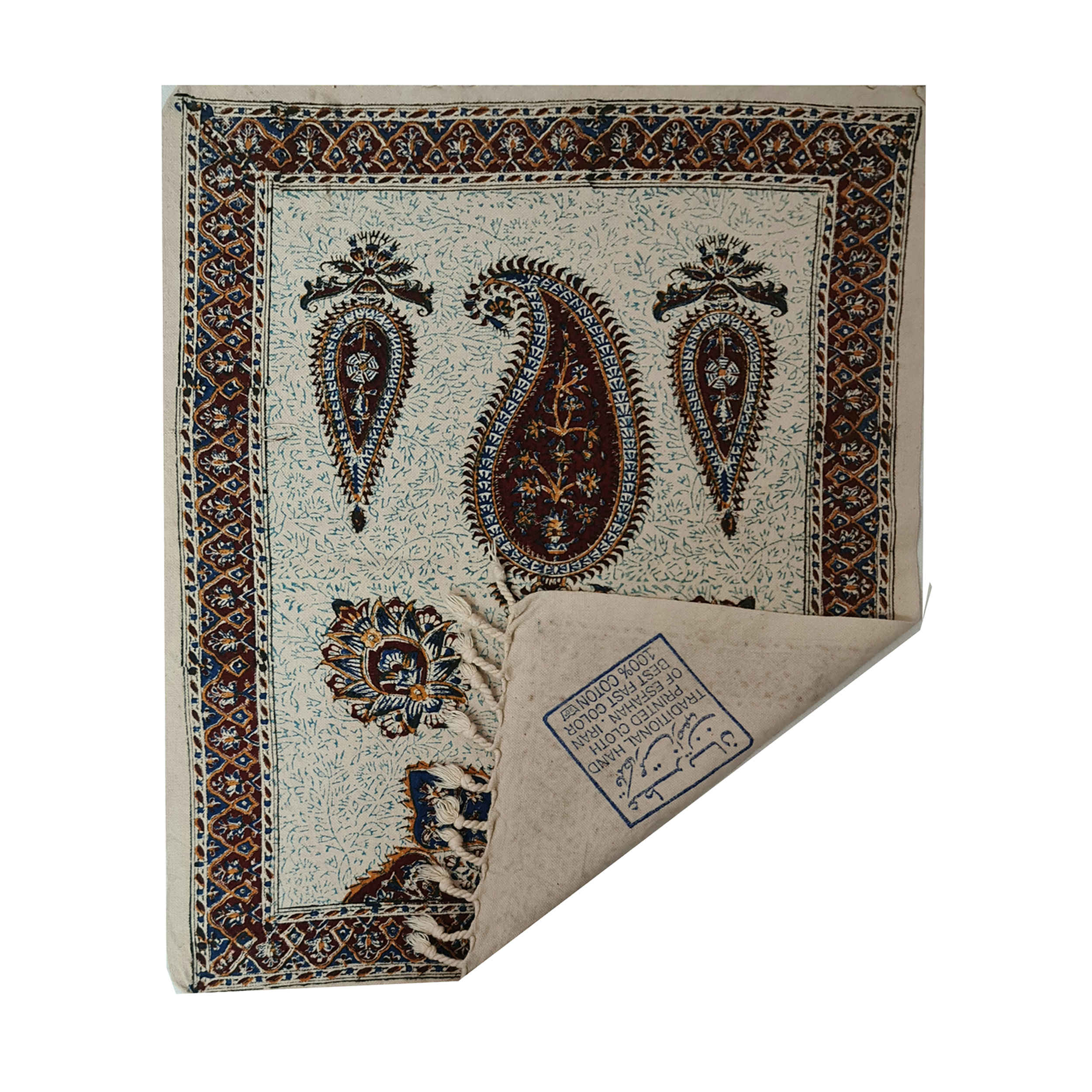 Persische Handblockdruck Tischdecke Traditionelles Kalamkari aus Isfahan
