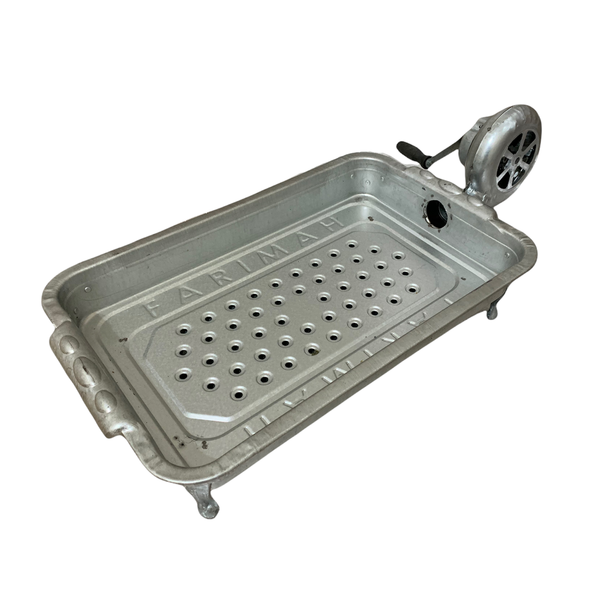 Persischer Mangal Tragbarer Holzkohlegrill mit Manuellem Lüfter – Ideal für Outdoor