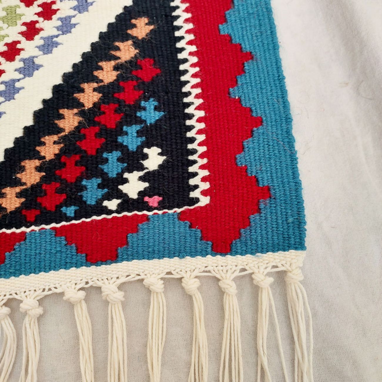 Persischer Qashqai Kelim Teppich mit Acryl authentisch handgewebt