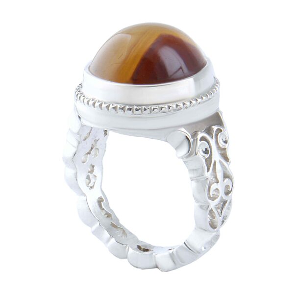 Persischer Sulemani Hakik Silberring für Herren, handgefertigt