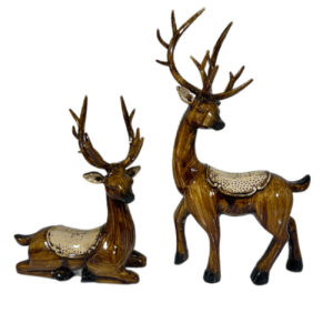 Set aus 2 dekorativen Hirsch-Figuren – Für Heim & Büro Dekoration