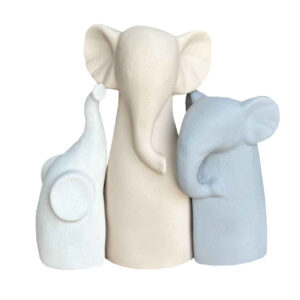Set aus 3 dekorativen Elefanten-Familien-Figuren – Für Ihr Wohnzimmer