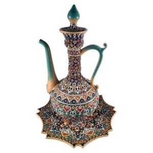 Set aus persischem Töpfer-Rosewater-Sprenger & Teller