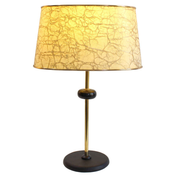 Tischlampe mit Trommel-Lampenschirm Design in Gold