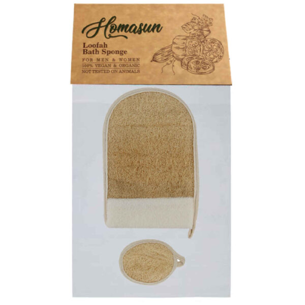 Veganer Loofah-Badeschwamm für Gesicht und Körper - Hamassan Modell (Packung mit 2)