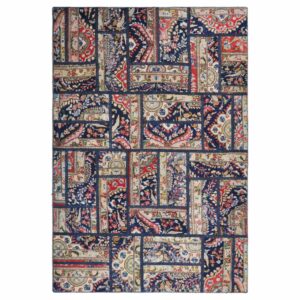 Vintage persischer handgeknüpfter Patchwork-Teppich geometrisch