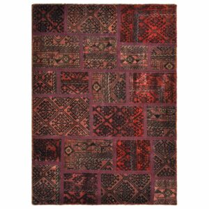 Vintage persischer handgeknüpfter Patchwork-Teppich rot
