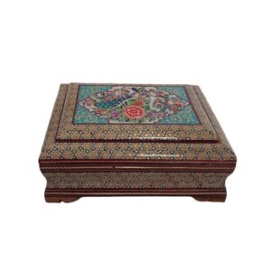 Holz-Quran-Aufbewahrungsbox Handgemacht Khatamkari – Elegante Islamische Dekoration
