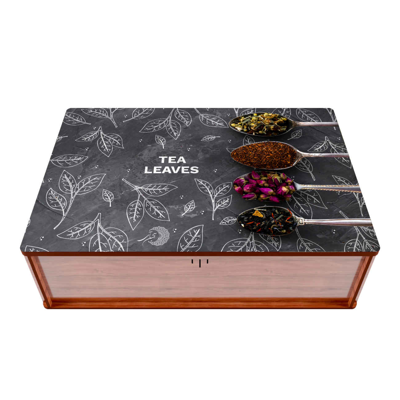 Holz-Teebeutel-Aufbewahrungsbox mit Fächern
