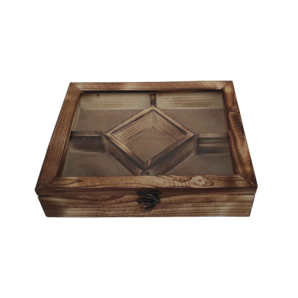 Teebeutel-Aufbewahrungsbox aus Holz mit klassischem Stil