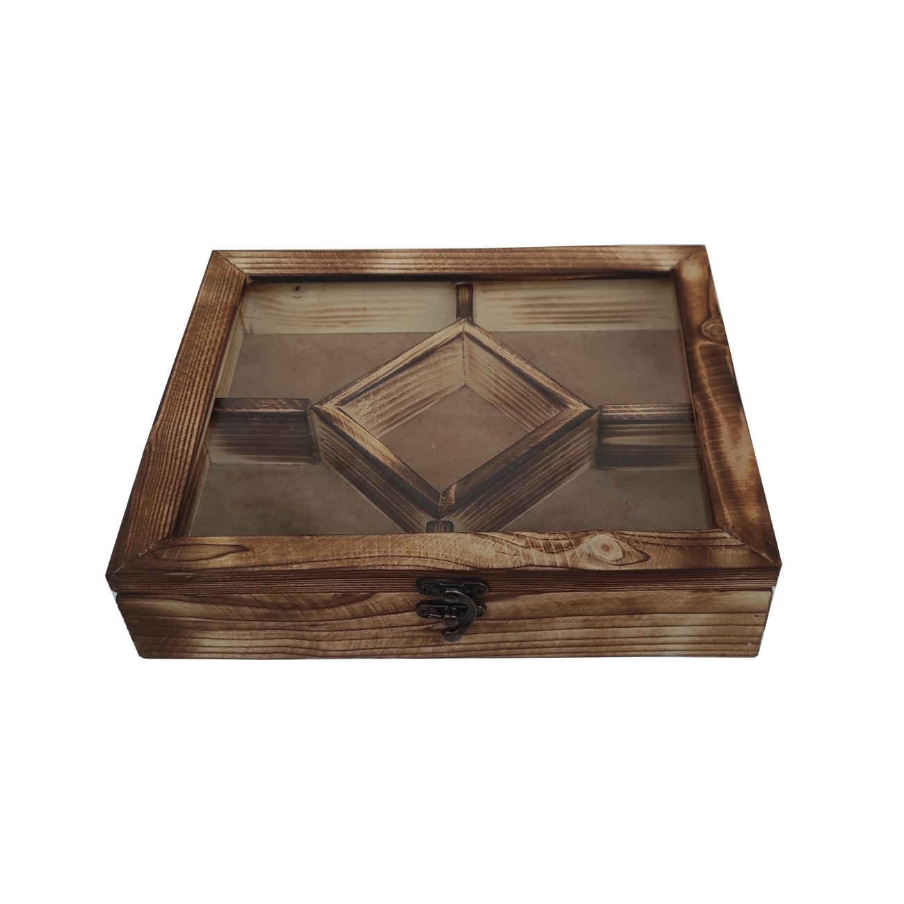 Holz-Teebeutel-Box mit klassischem Design
