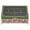 Holz-Teebeutel-Aufbewahrungsbox mit Blumenmuster