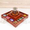 Holz-Teebeutel-Organizer-Box mit Wärmer