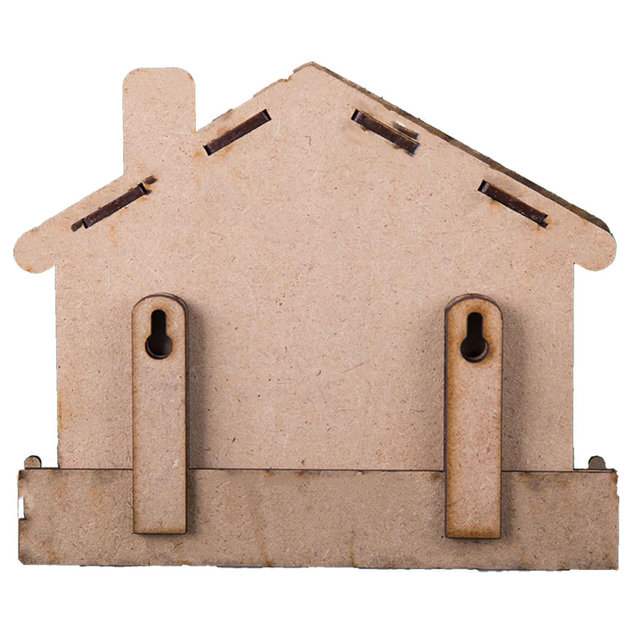 Holz-Wand-Schlüsselhalter mit Hütten-Design & 4 Haken