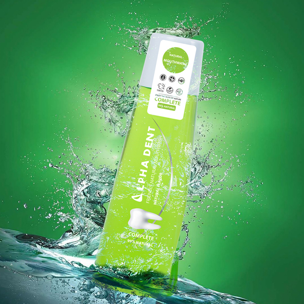 AlphaDent Natürliche Komplett-Mundspülung ohne Alkohol & Fluorid (x2)