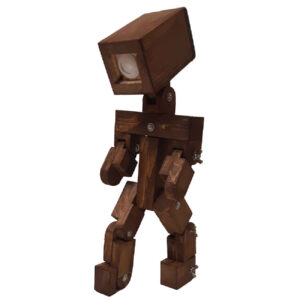 Holz Schreibtischlampe Handgefertigt und verstellbar Robolight Modell
