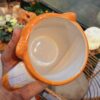 Künstlerische Keramiktasse - Tierdesign, Orange Edition