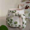 Künstlerische handgefertigte Keramiktasse - Hirsch-Design