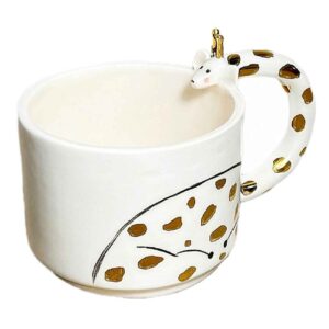 Künstlerische handgefertigte Keramiktasse – Giraffen-Design