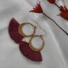 Bohemian Macrame Quasten Ohrringe in Weinrot