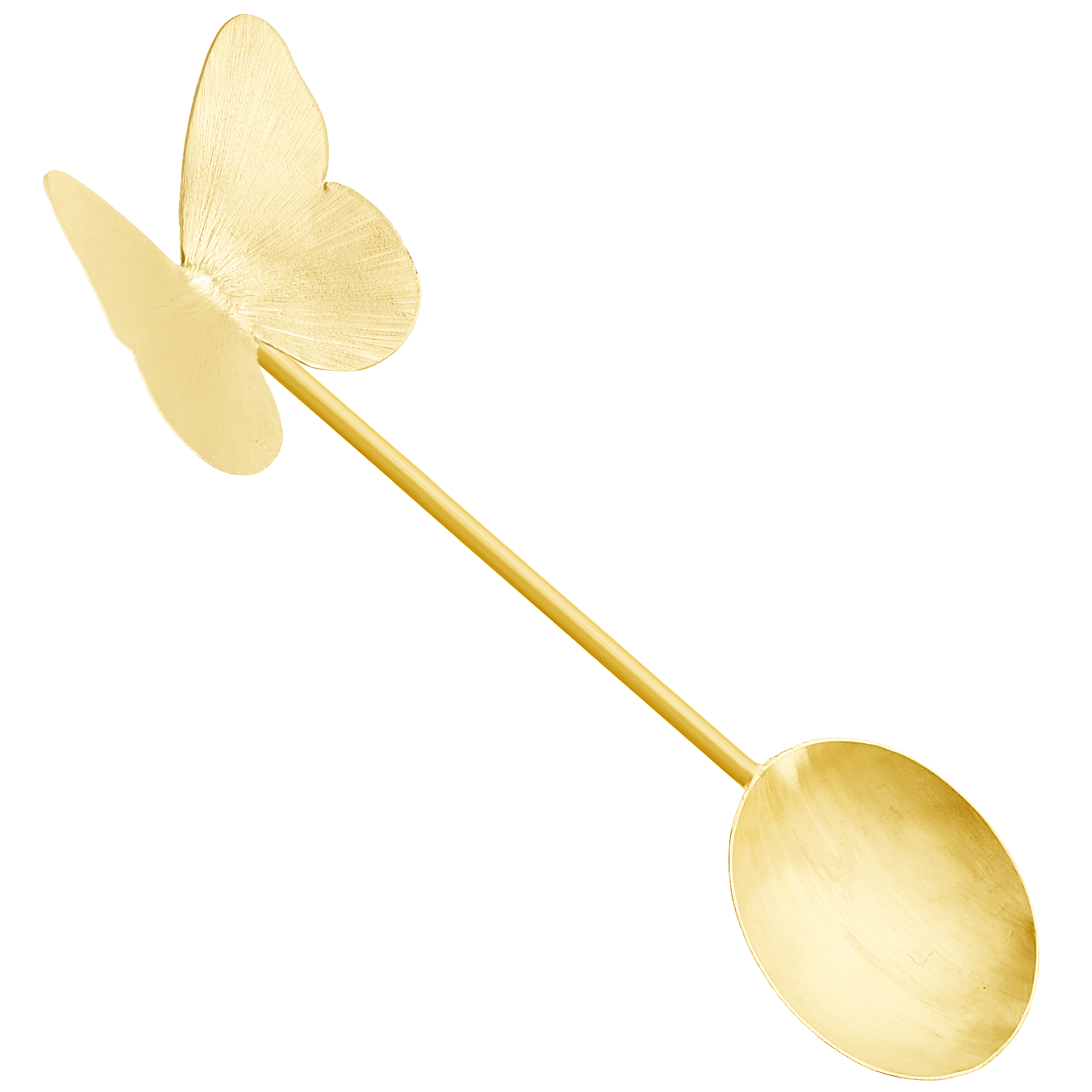 Messing Nussservierlöffel mit Schmetterlings-Design in Gold