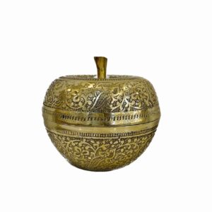 Messing-Zuckerschale mit Deckel im Apfel-Design