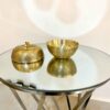 Messing-Zuckerschale mit Deckel im Apfel-Design