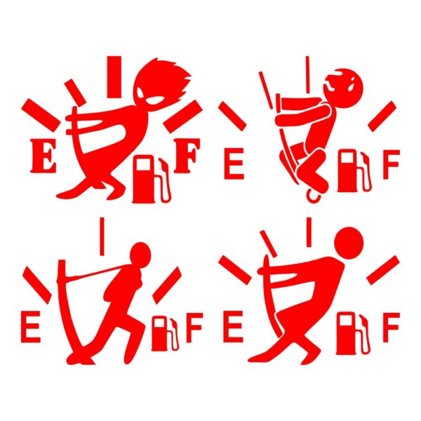 Autoaufkleber in Schwarz mit Kraftstoffanzeige Design in Rot