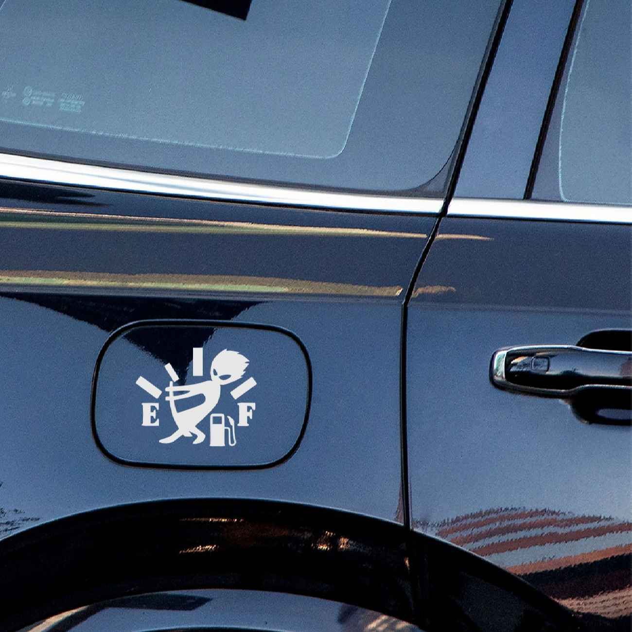 Autoaufkleber in Schwarz mit Kraftstoffanzeige Design in Weiß