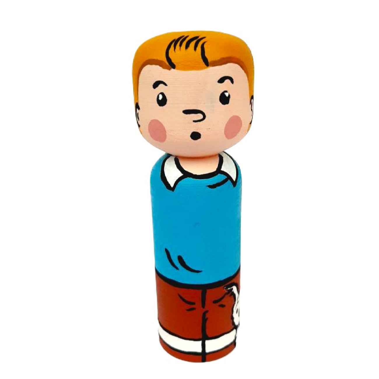 Dekorative Holz-Peg-Puppe: Tintin & Snowy Modell