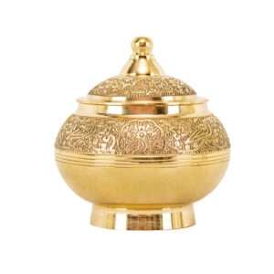 Elegante Messing-Zuckerschale mit filigranem Deckel