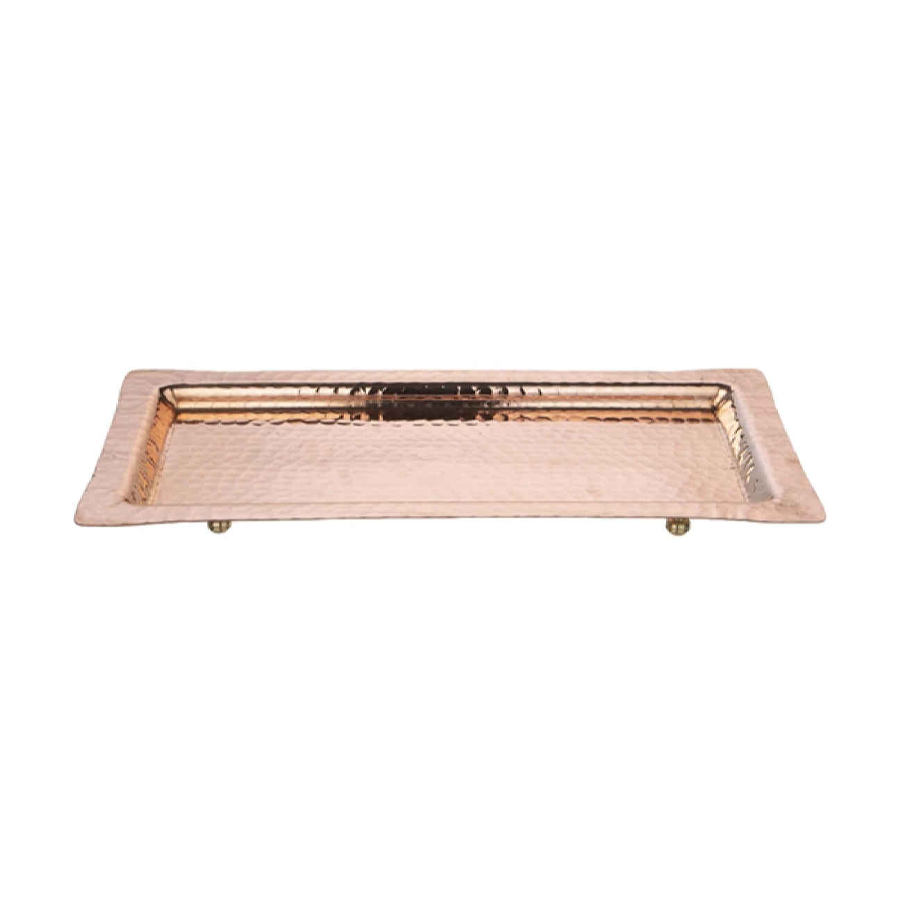 Elegantes persisches Kupfer-Serviertablett mit Füßen