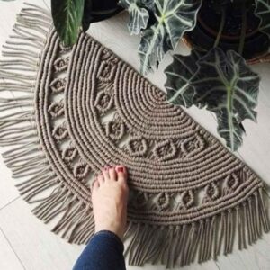 Eleganter persischer Boho-Makramee-Boden-Teppich