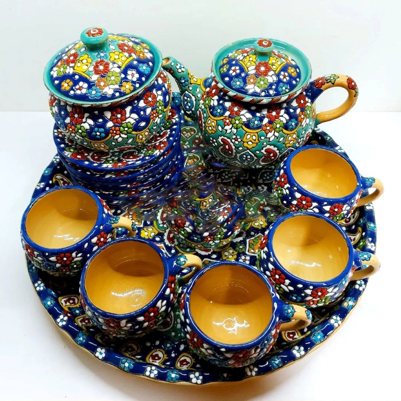 Elegantes persisches Tee- und Kaffeeset mit Minakari Design