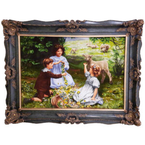 Handgeknüpfter persischer Bildteppich aus Tabriz, der The Joy of Spring von Arthur John Elsley darstellt