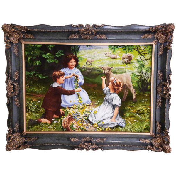 Handgeknüpfter persischer Bildteppich aus Tabriz, der The Joy of Spring von Arthur John Elsley darstellt