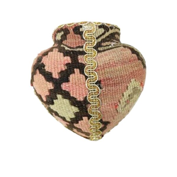 Handgefertigte bauchige Töpfer-Vase im Persischen Teppich-Design aus Tabriz